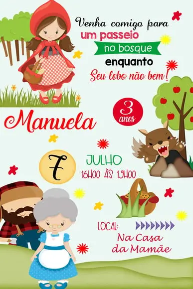 Convite Virtual - Chapeuzinho Vermelho 02