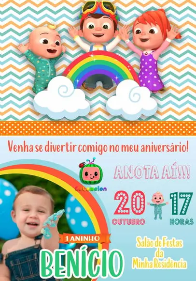 Convite Virtual - Cocomelon (com Foto)