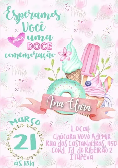 Convite Virtual - Confeitaria (doce Infância)