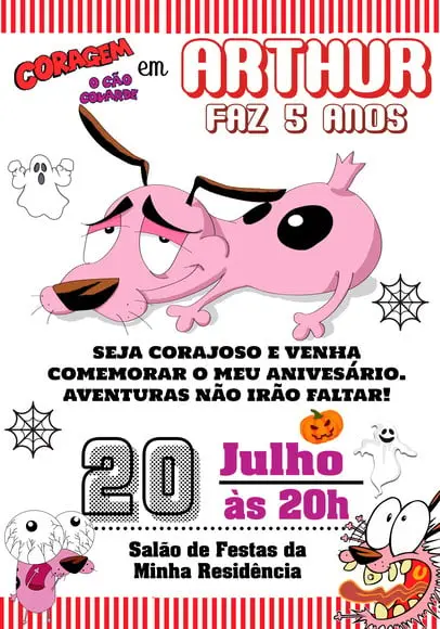 Convite Virtual - Coragem o Cão Covarde
