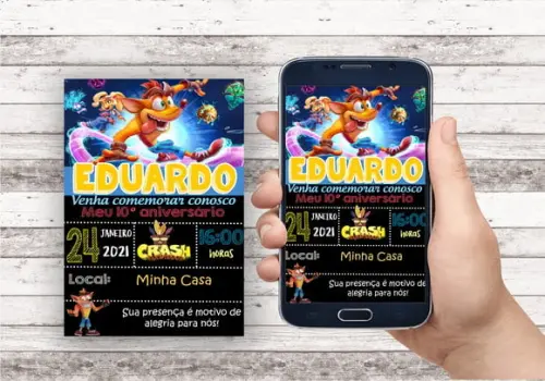 Convite Virtual - Crash Bandicoot