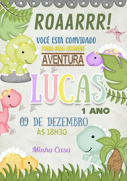 Convite Virtual - Dino Baby 08