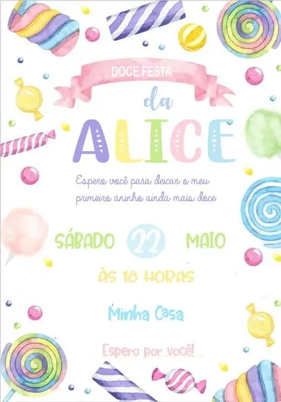 Convite Virtual - Doces