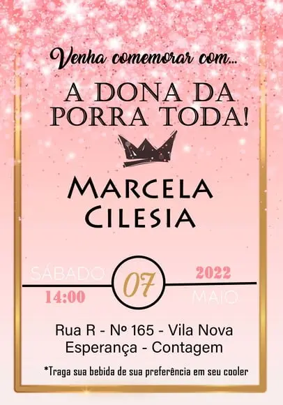 Convite Virtual - Dona da Porra Toda