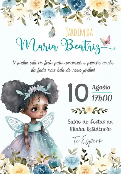 Convite Virtual - Fada Negra - Jardim