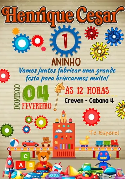 Convite Virtual - Fabrica de Brinquedos
