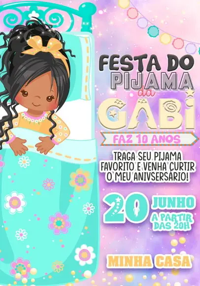Convite Virtual - Festa do Pijama Menina