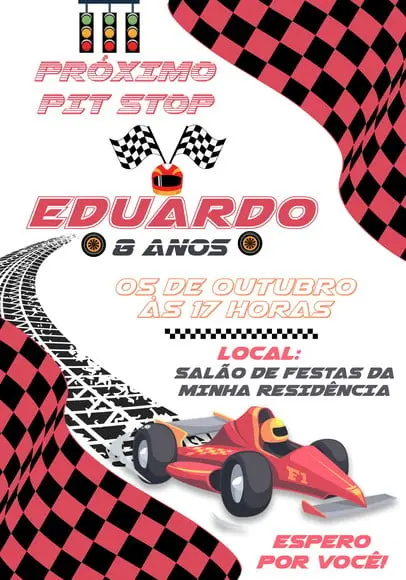 Convite Virtual - Formula 1