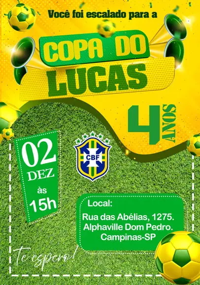 Convite Virtual - Futebol - Copa Brasil