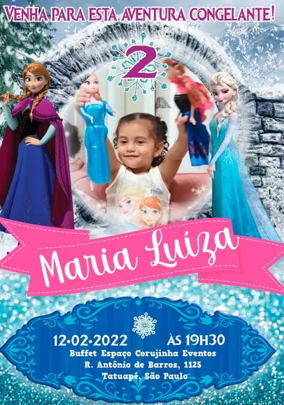 Convite Virtual - Frozen com Foto