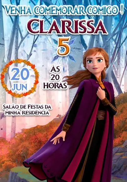 Convite Virtual - Frozen 2 - Anna