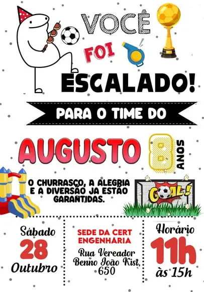 Convite Virtual - Futebol e Churrasco