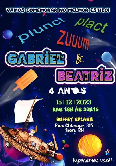 Convite Virtual - Galaxia / Plunct Plact Zuum