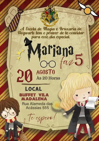 Convite Virtual - Harry Potter Vii