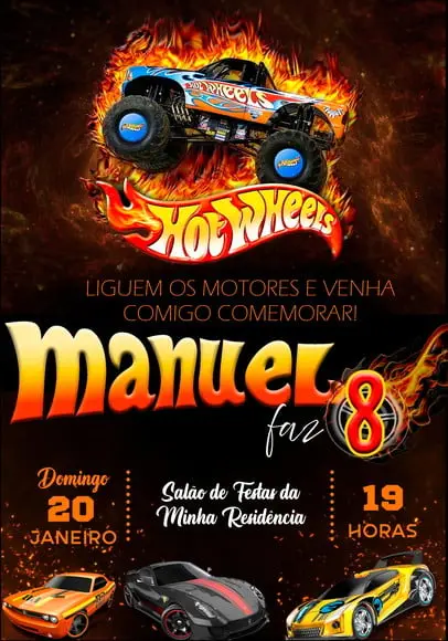 Convite Virtual - Hot Wheels 05