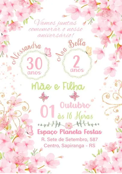 Convite Virtual - Jardim Encantado - Mãe e Filha
