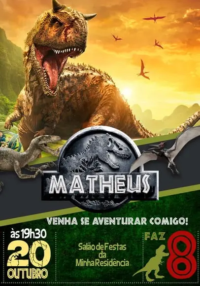 Convite Virtual - Jurassic World/ Park