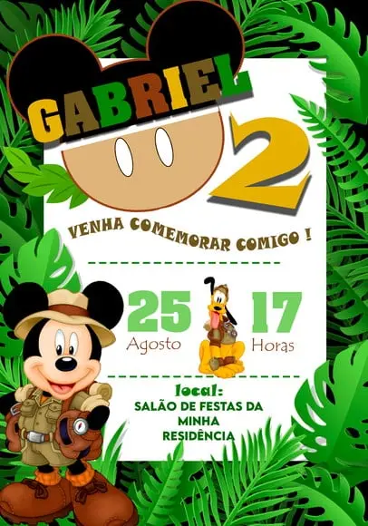 Convite Virtual - Mickey Safari 07