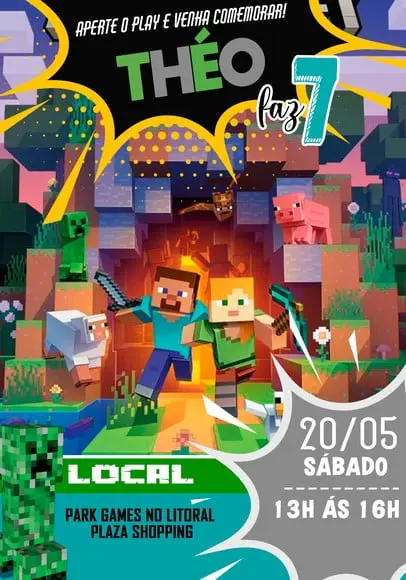 Convite Virtual - Minecraft 09