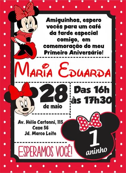 Convite Virtual - Minie Vermelha 02