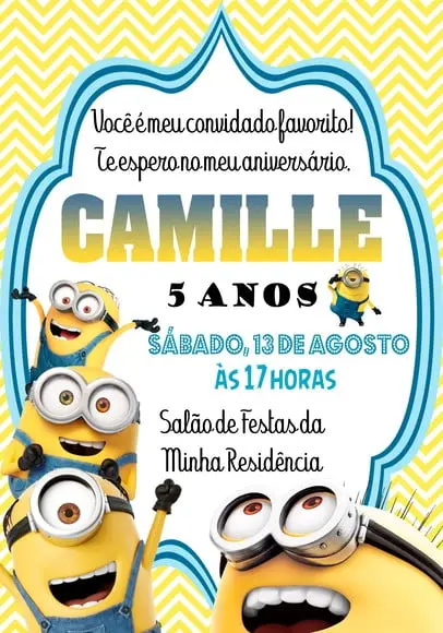 Convite Virtual - Minions 02