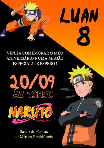 Convite Virtual - Naruto