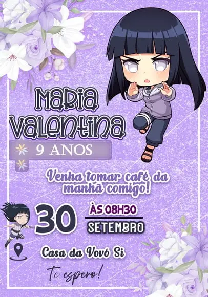 Convite Virtual - Naruto Hinata