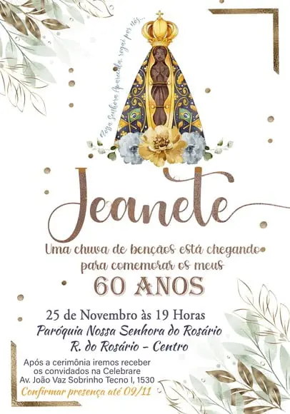Convite Virtual - Nossa Senhora Aparecida