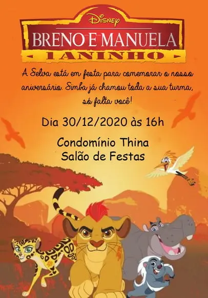 Convite Virtual - o Rei Leão 03