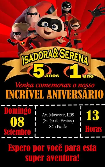 Convite Virtual - os Incriveis