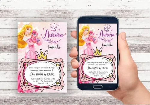 Convite Virtual - Princesa Aurora