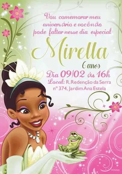 Convite Virtual - Princesa Tiana