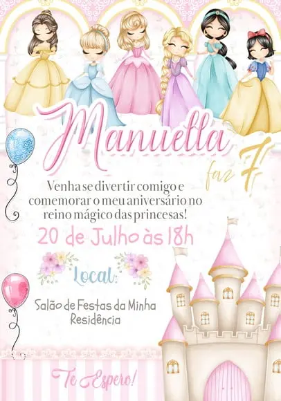 Convite Virtual - Princesas Disney 02