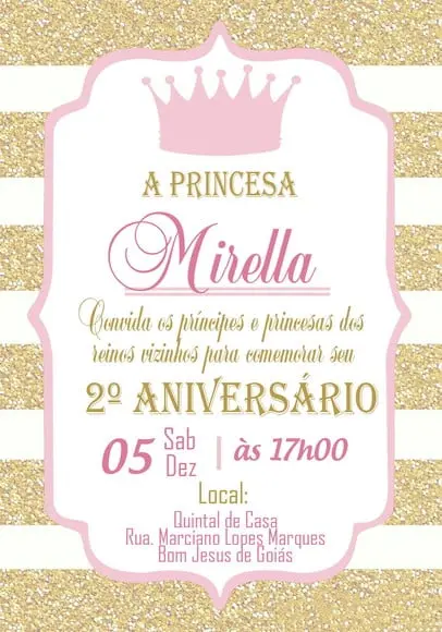 Convite Virtual - Realeza Menina 03