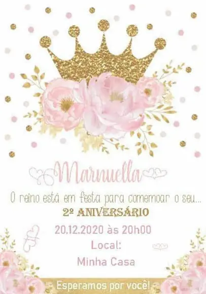 Convite Virtual - Realeza Menina 05