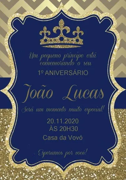 Convite Virtual - Realeza Menino 02
