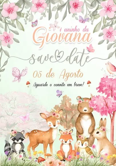 Convite Virtual - Save The Date - Bosque Encantado
