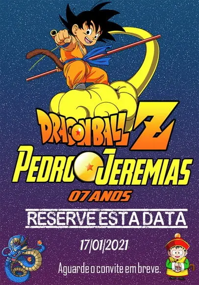 Convite Virtual - Save The Date - Dragon Ball