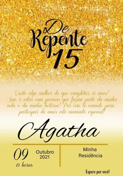 Convite Virtual - sem Tema (dourado)