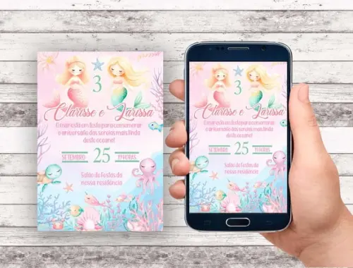 Convite Virtual - Sereia Gemeas