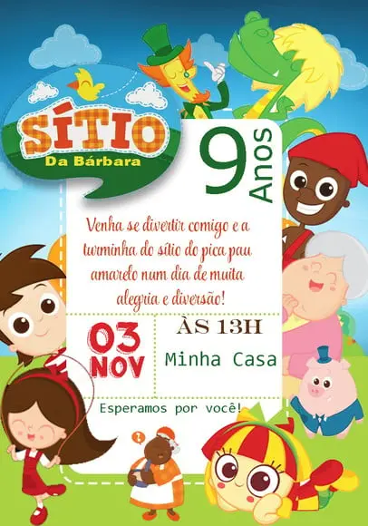 Convite Virtual - Sítio do Pica Pau Amarelo