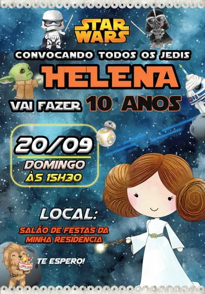 Convite Virtual - Star Wars Menina