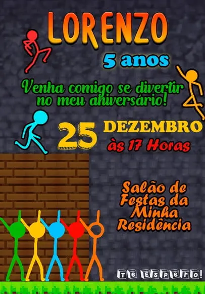 Convite Virtual - Stickman