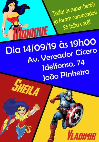 Convite Virtual - Super Heróis 04