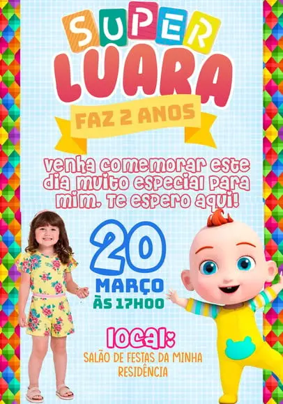 Convite Virtual - Super Jojo (com Foto)
