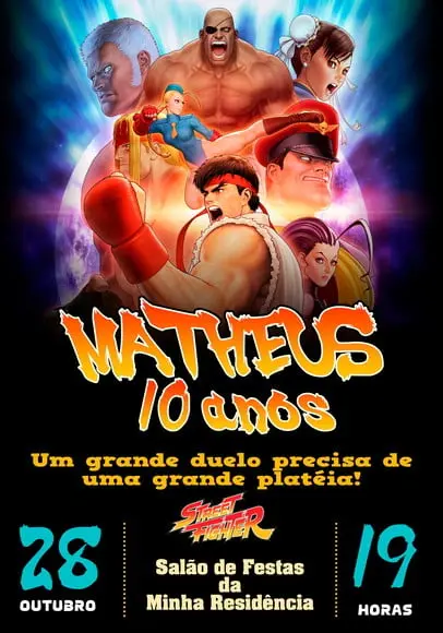 Convite Virtual - Street Fighter