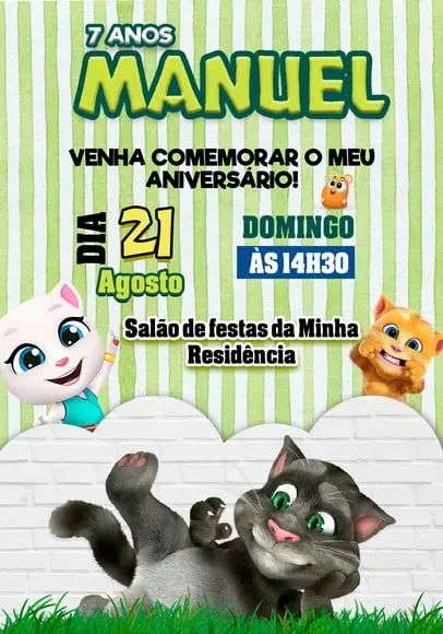 Convite Virtual - Talking Tom 03
