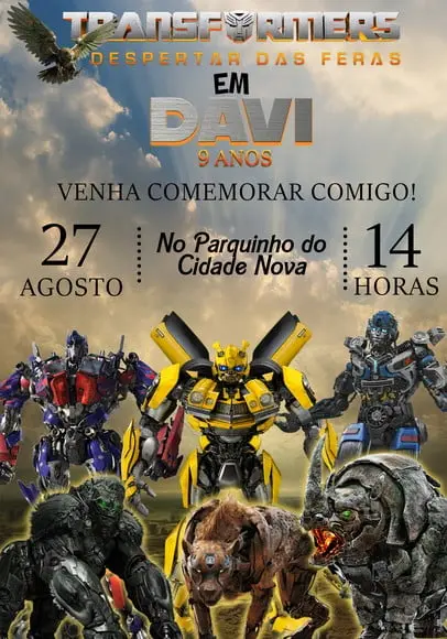 Convite Virtual - Transformers Despertar das Feras