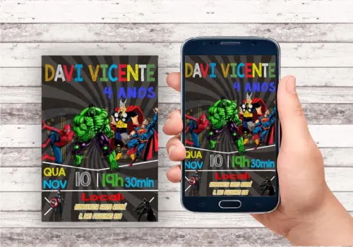 Convite Virtual - Vingadores