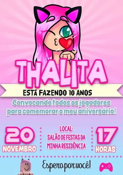 Convite Virtual - Vitória Mineblox